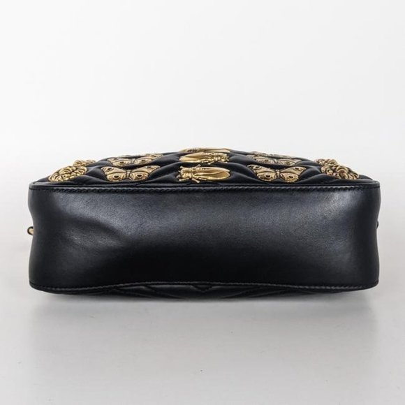 SOLD Gucci Camera Marmont Animal Stud Black Leather Cross Body Bag - Picture 3 of 6